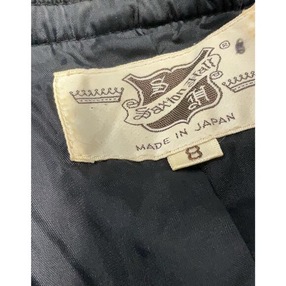 Vtg Saxton Hall Velvet Quilted Jacket Black Printed Funky Colorful 8 - Picture 3 of 4